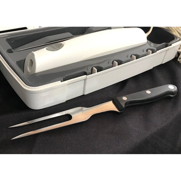 GE Electric Carving Knife With Case & Fork EK09 - Picture 6 of 8